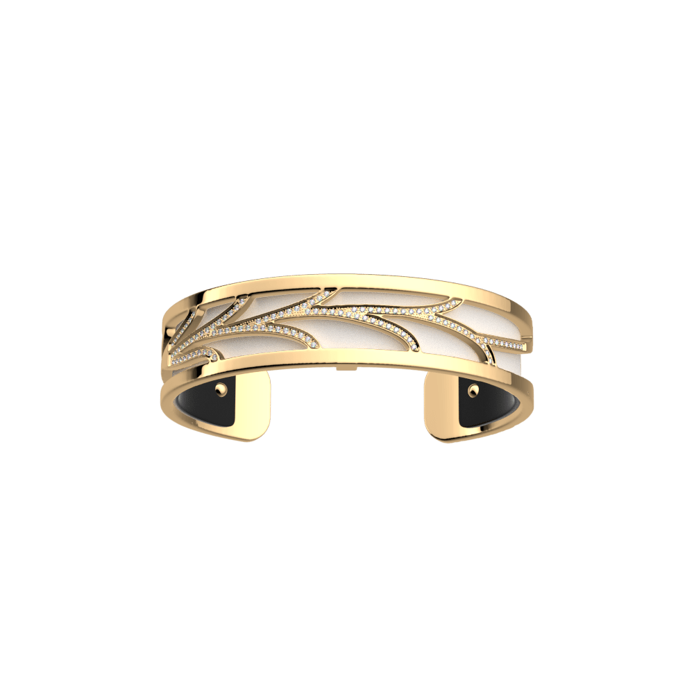 Courbe Bracelet, Gold finish, Black / White image number 2