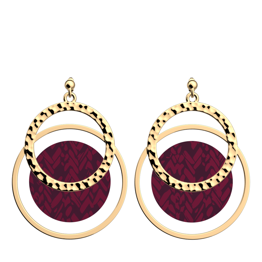 Pure Martelée Earrings, Gold finish, Weave / Gold Glitter image number 2
