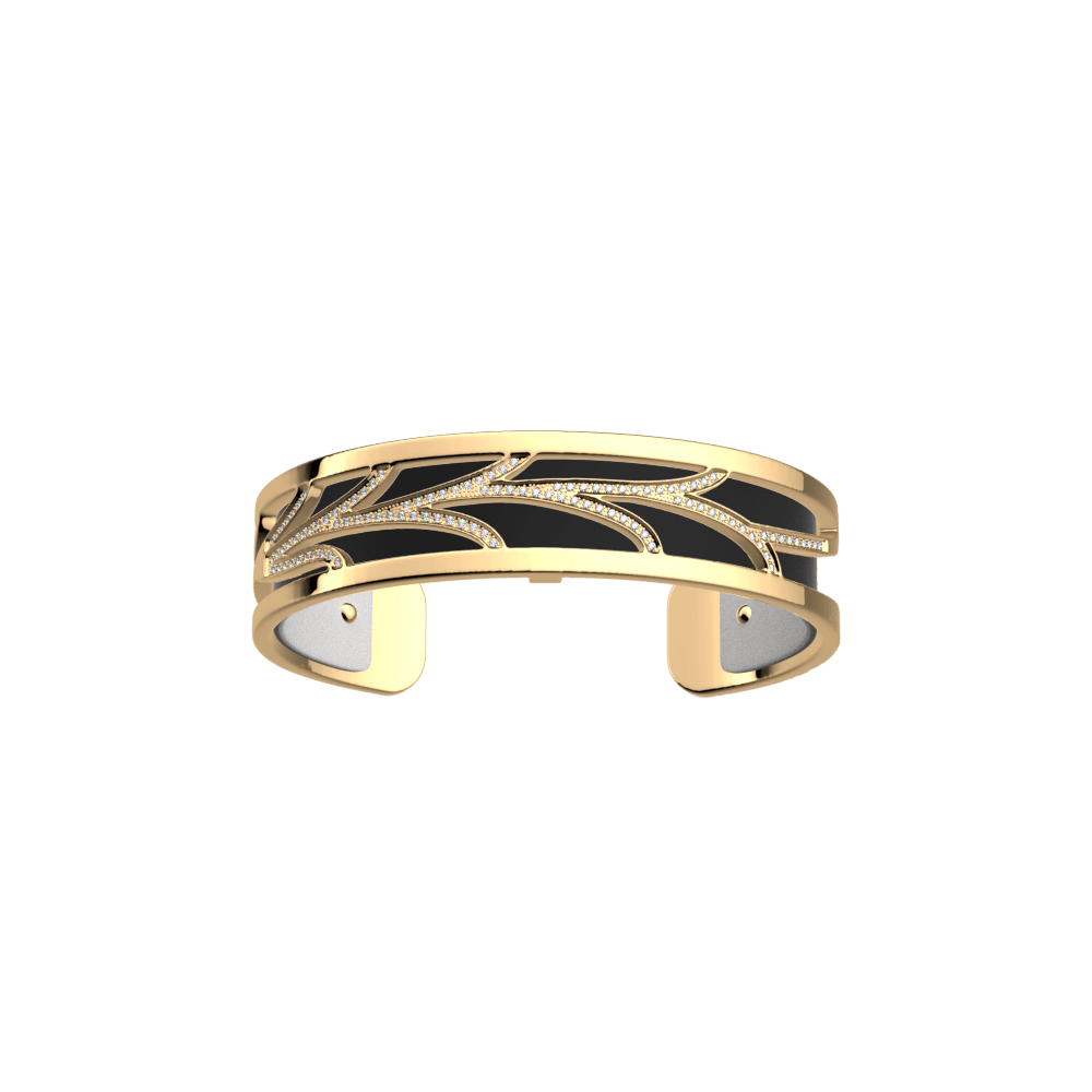 Courbe Bracelet, Gold finish, Black / White image number 1