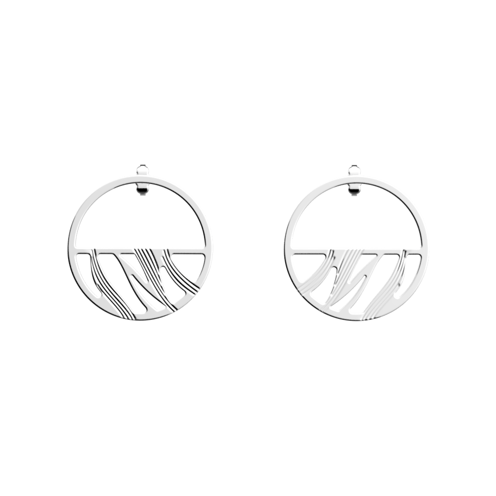 Vibrations Hoop 30mm Earrings, Silver finish image number 1