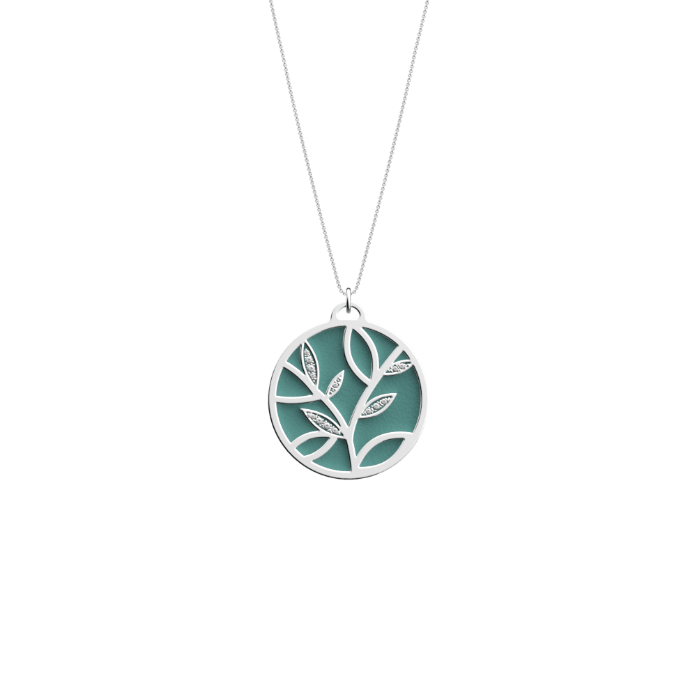 Collier Arbre De Vie Finition Argentee Bleu Mineral Argile Rose Collier Arbre De Vie Finition Argentee Bleu Mineral Argile Rose