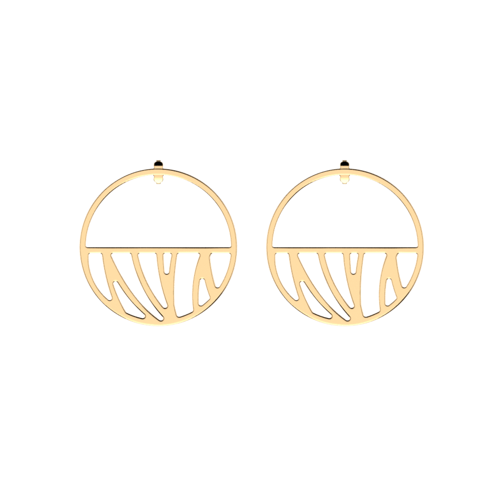 Perroquet Hoop 43 mm Earrings, Gold finish image number 1