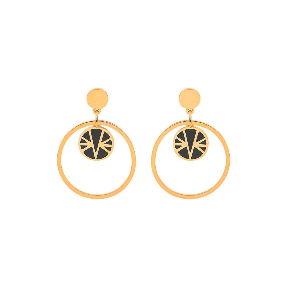 Ibiza Laque Earrings, Gold finish image number 1