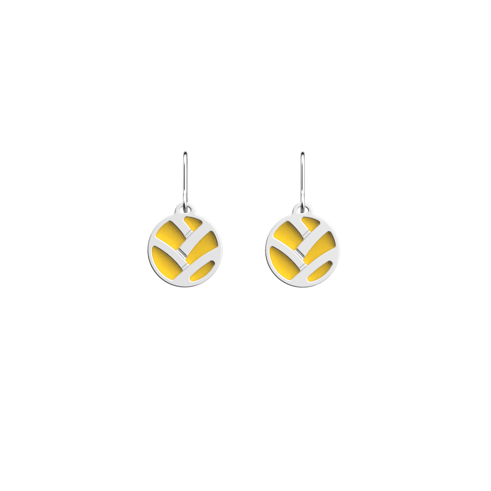 Boucles d'oreilles Dormeuses Tresse, Finition argentée, Sun / Marine image number 1