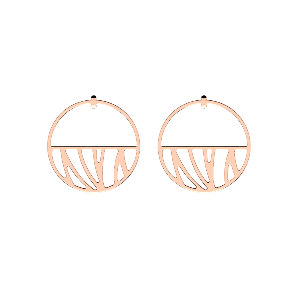 Perroquet Hoop 43 mm Earrings, Rose gold finish image number 1