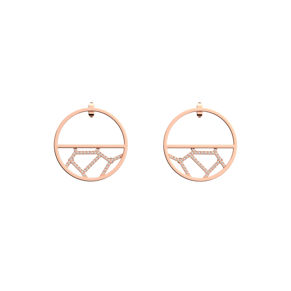 Girafe Small Hoop 30 mm Earrings, Rose gold finish image number 1