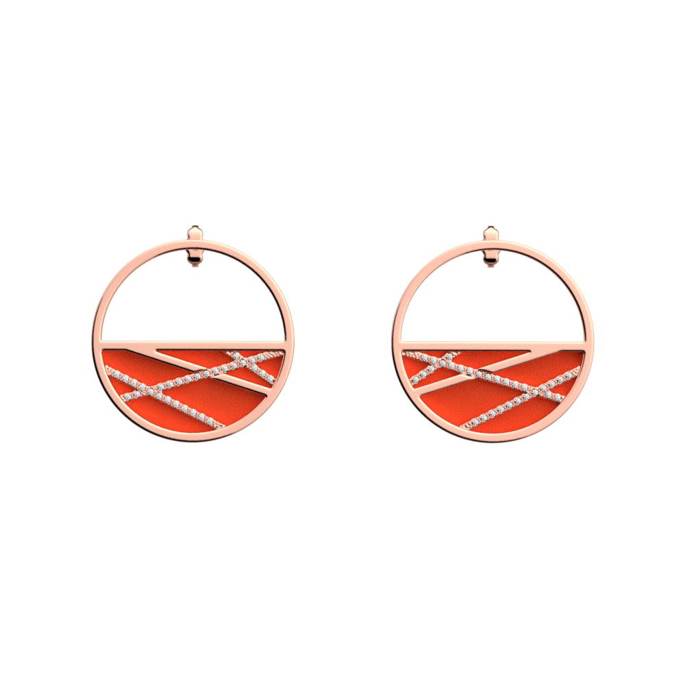 Liens Earrings, Rose gold finish, Gold Satin / Capucine  image number 2
