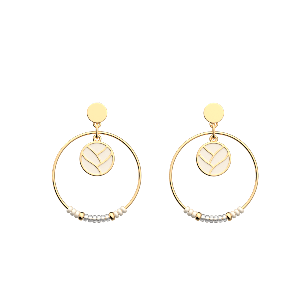 Summer Tresse Earrings Nude, Gold Finish image number 1