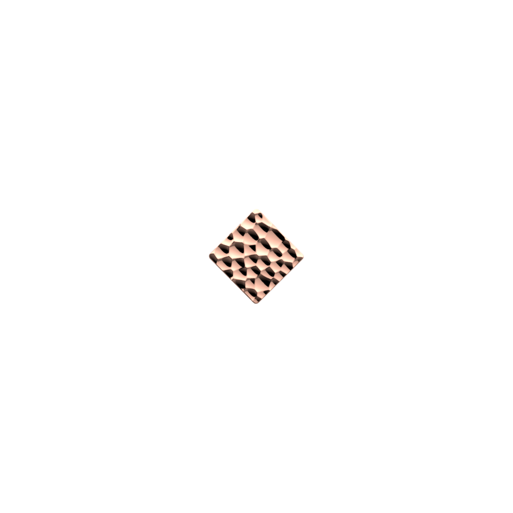 Clip Cuadrado martillada, 14 mm, Acabado dorado rosa image number 1