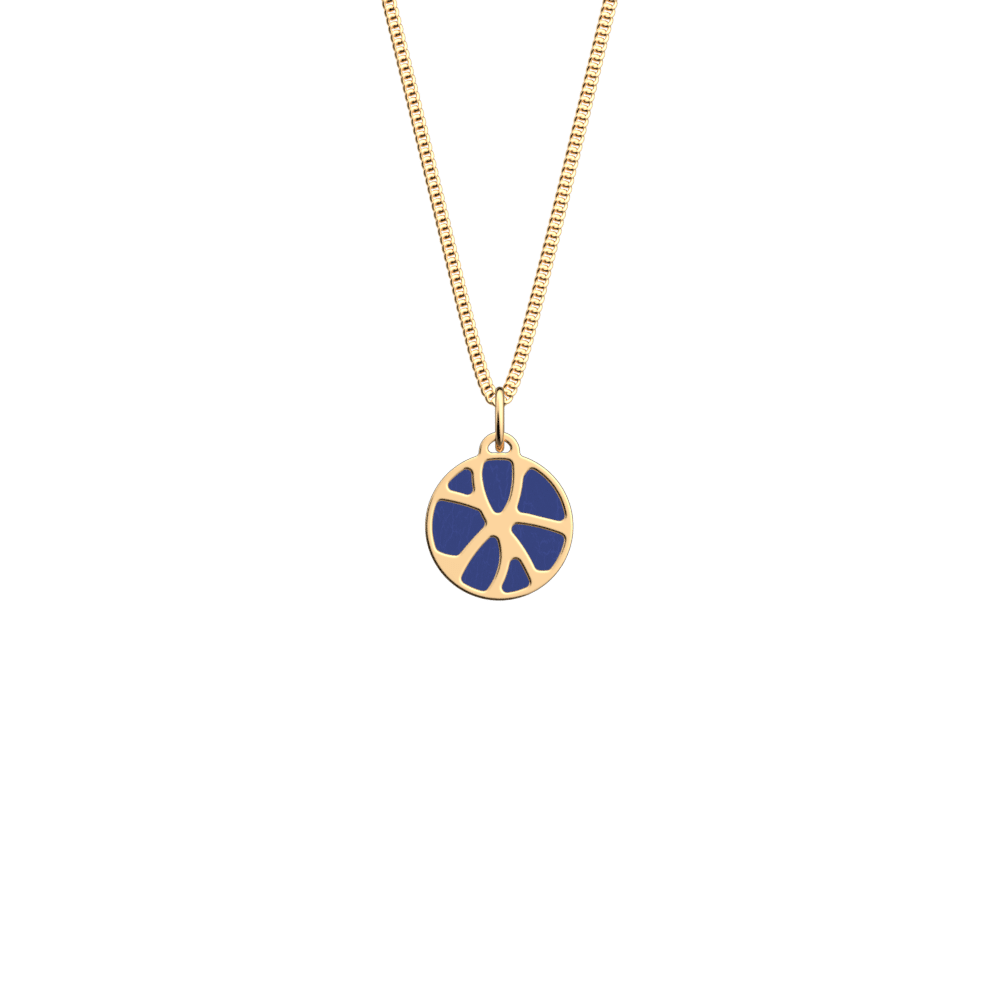 Collier Nenuphar, Finition dorée, Carail / Marine  Métallisé image number 2