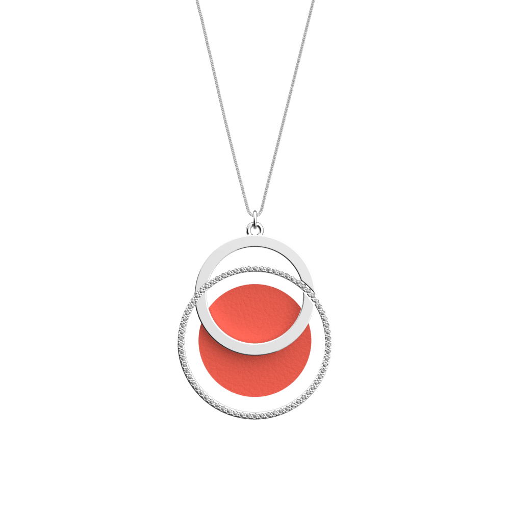 Pure Précieuse Necklace, Silver finish, Saturn / Coral image number 3