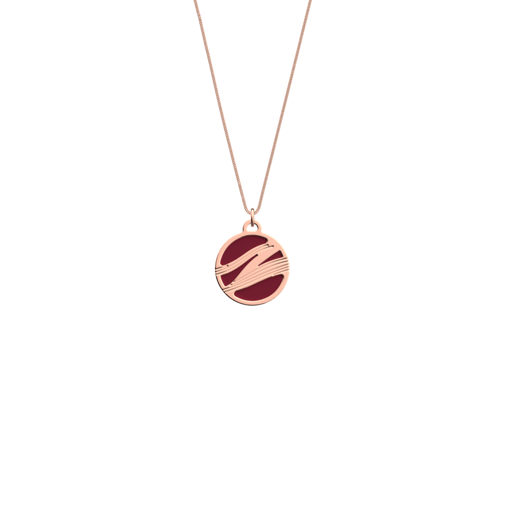 Vibrations Necklace, Rose gold finish, Soft Raspberry / Multicolored Glitter image number 1