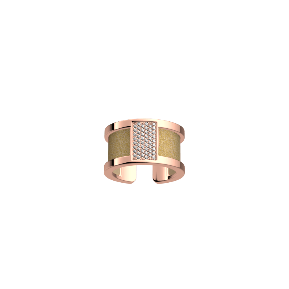 Barrette Ring, Rose Gold finish, Cream / Gold Glitter image number 2