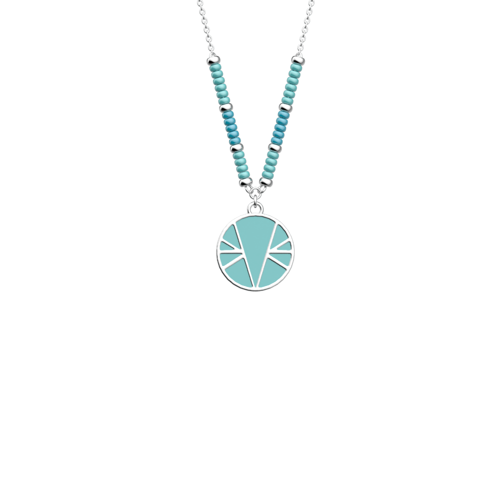 Collier Summer Ibiza Cyan, Finition Argentée image number 1
