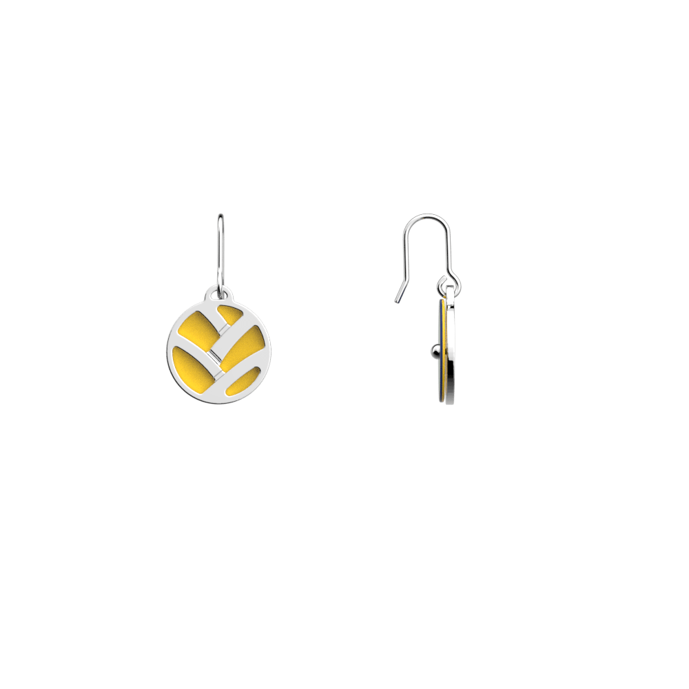 Boucles d'oreilles Dormeuses Tresse, Finition argentée, Sun / Marine image number 3