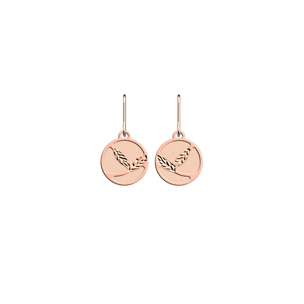 Boucle d'oreilles Épis de Blé, Finition rose dorée, Nude / Aquatic image number 1