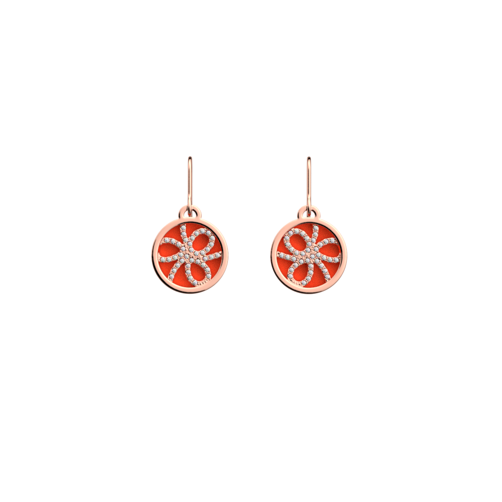 Pétales Earrings, Rose gold finish, Gold Satin / Capucine  image number 2